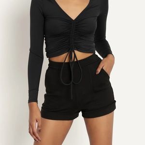 Blackmilk Push It Ponte Cuffed Shorts